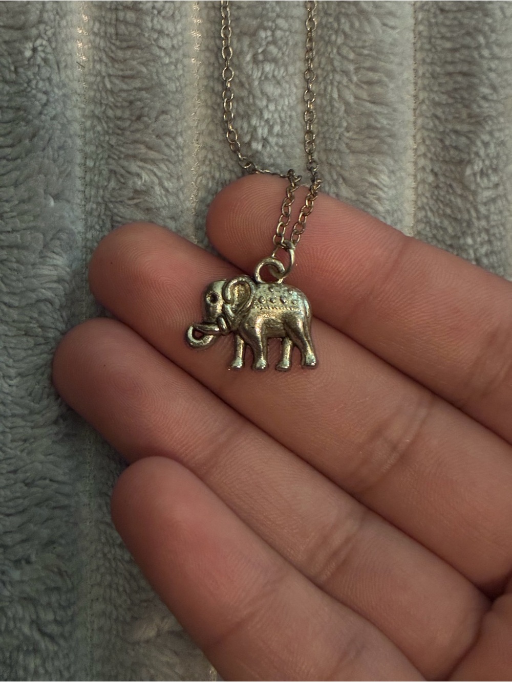 Silversmithed Elephant Pendant Necklace